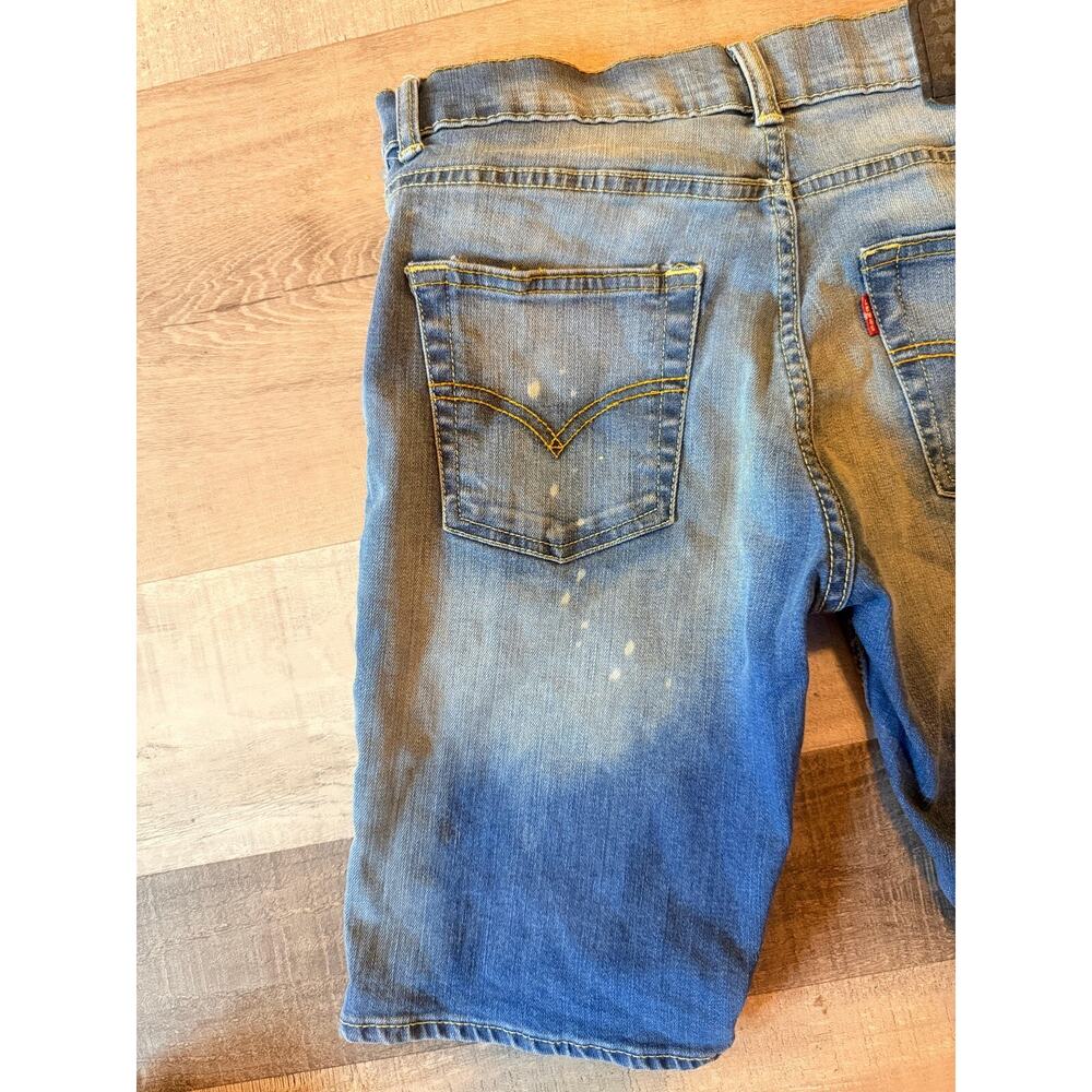 Levi's Jean Shorts Girls 14 Blue Denim 511 Performance Slim Red Tab High Waisted - Picture 14 of 15